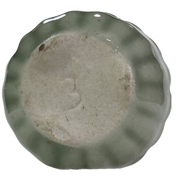 Asian Glass Bonsai Shell Flower Tree Jade Green Planter Pot Pink Green - Picture 8 of 10